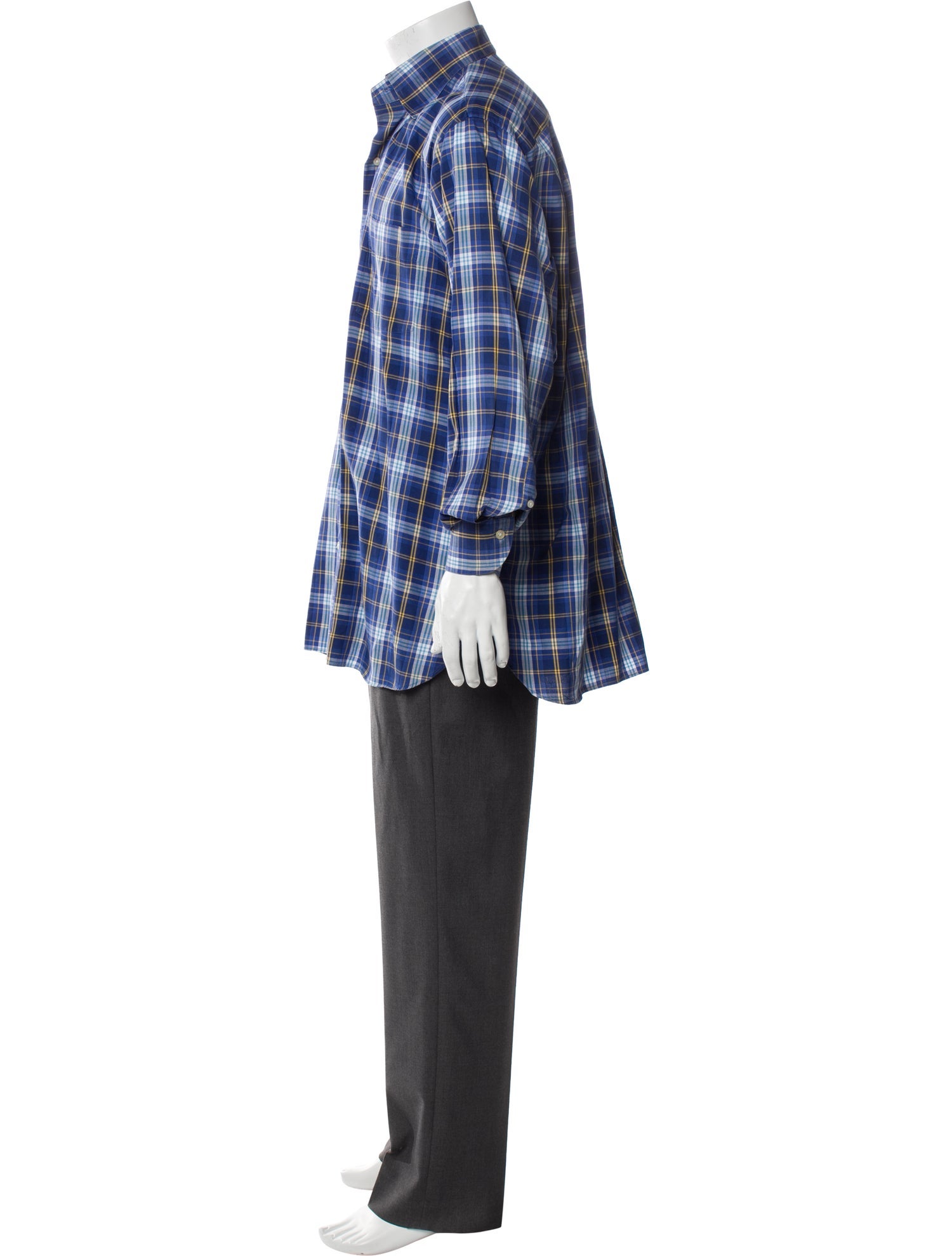 Paul Stuart Plaid Print Long Sleeve Shirt