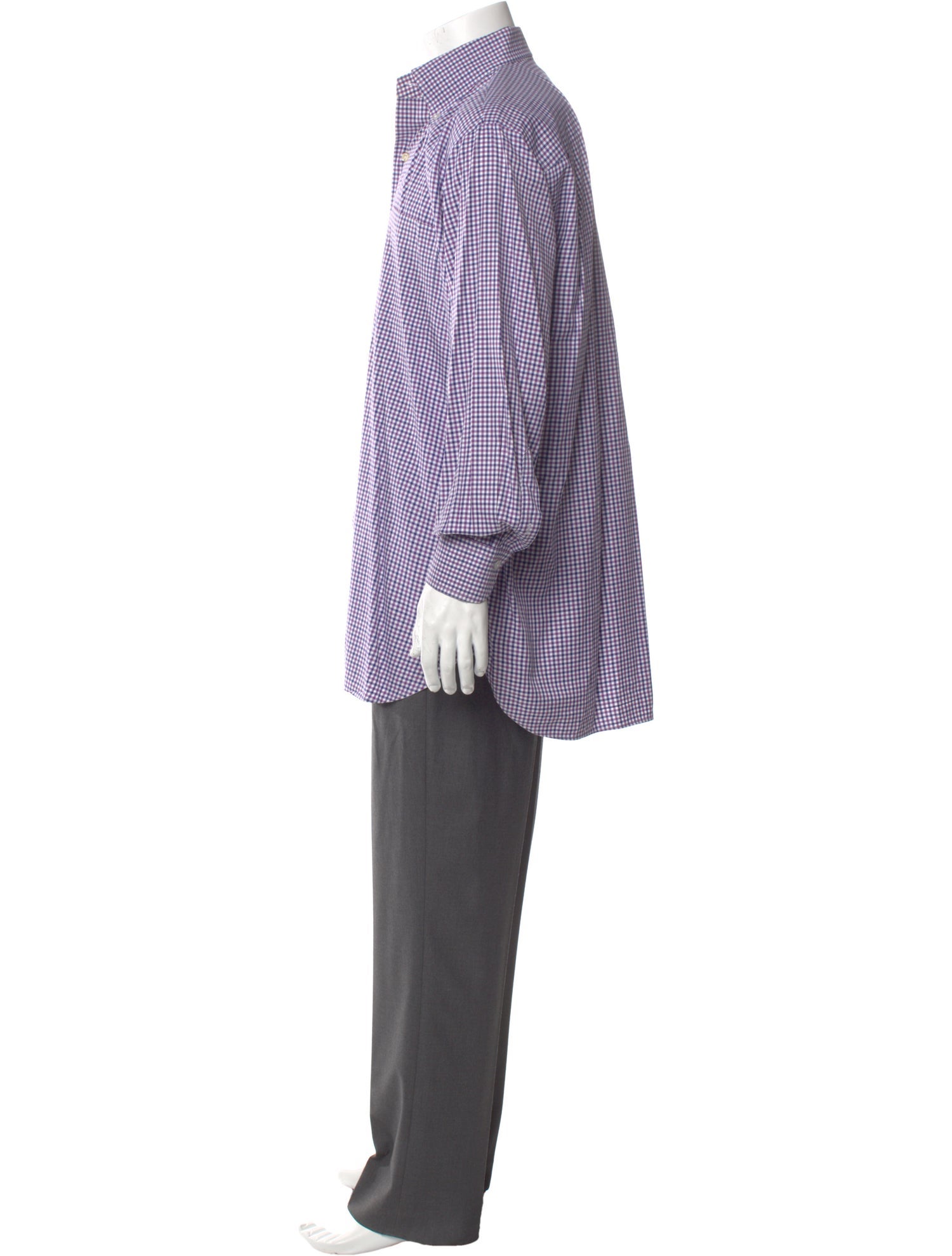 Paul Stuart Plaid Print Long Sleeve Dress Shirt
