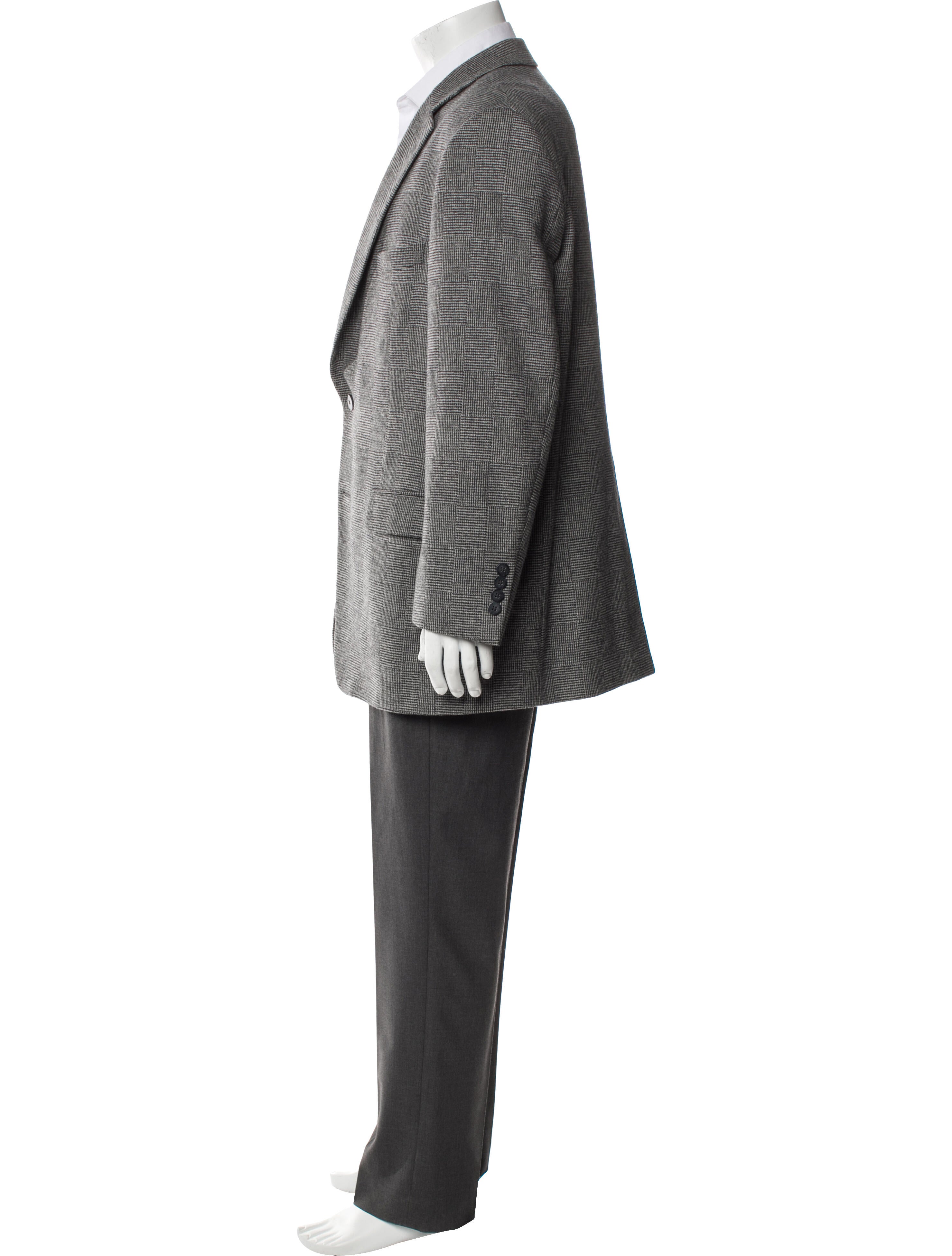 Paul Stuart Wool Plaid Print Blazer