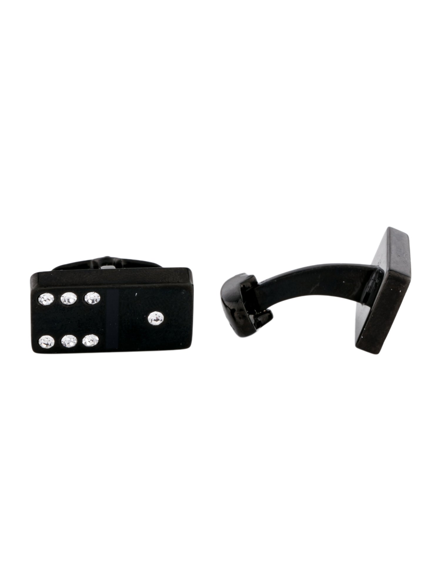 Paul Stuart Crystal & Enamel Domino Cufflinks