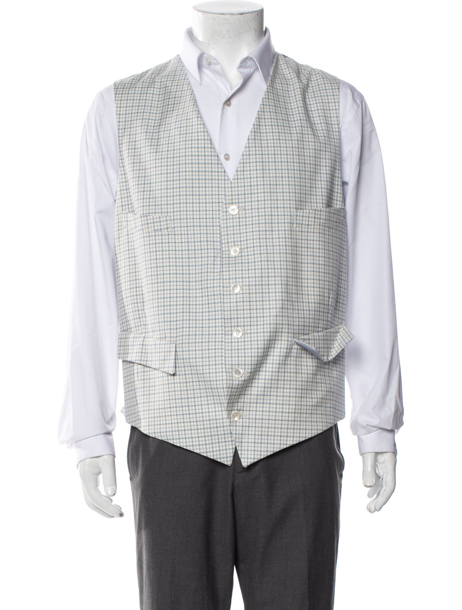 Paul Stuart Plaid Print Suit Vest