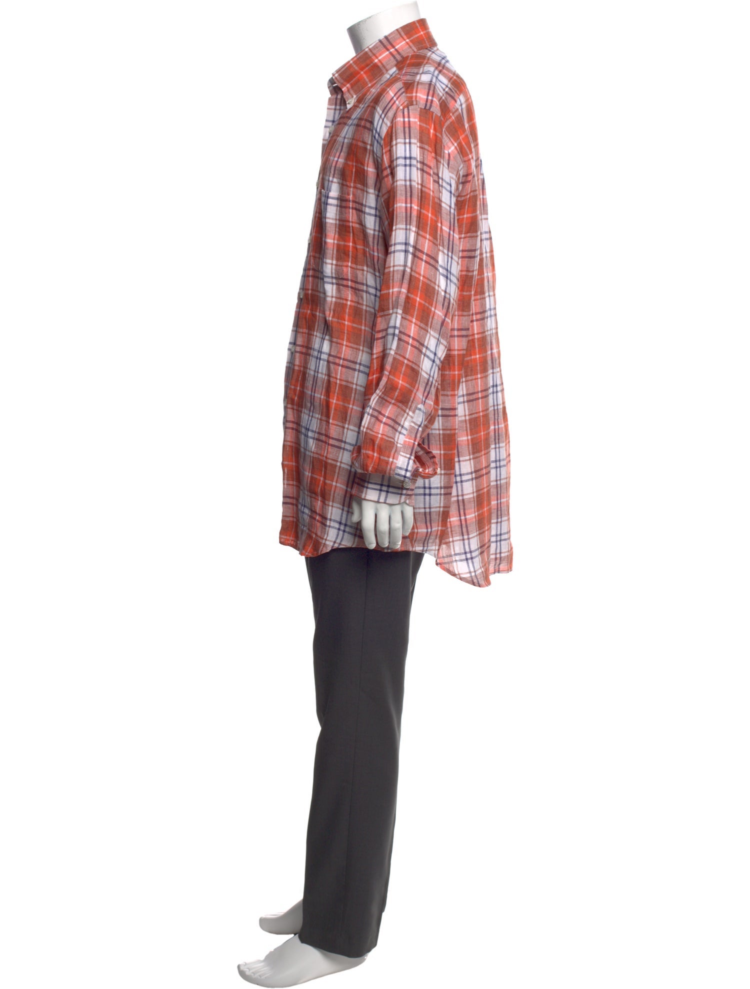 Paul Stuart Plaid Print Long Sleeve Shirt