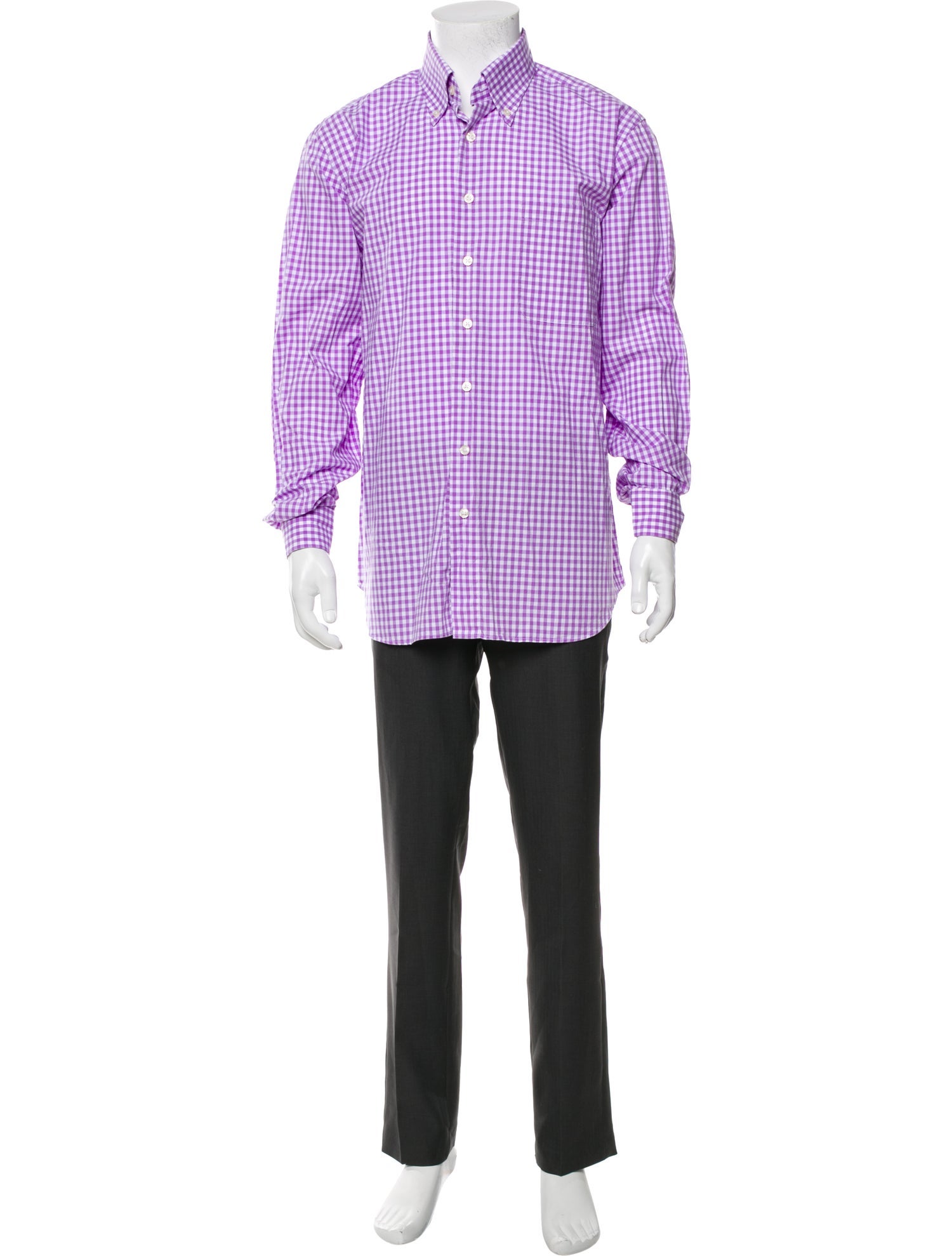 Paul Stuart Plaid Print Long Sleeve Shirt