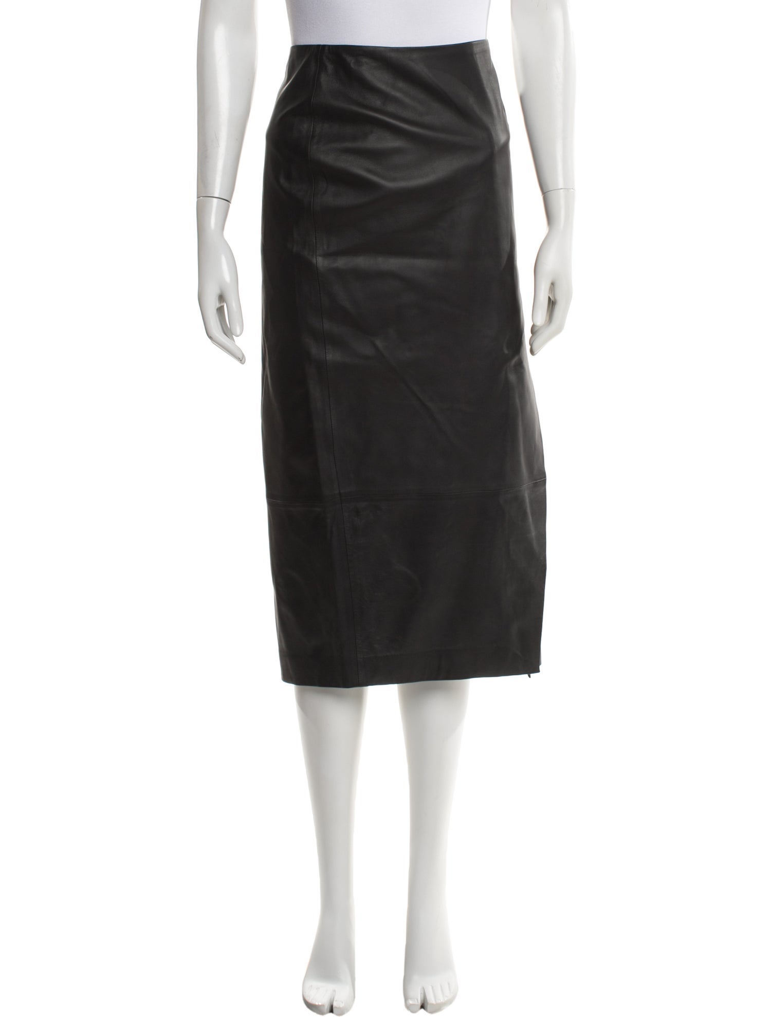 Paul Stuart Lamb Leather Midi Length Skirt w/ Tags
