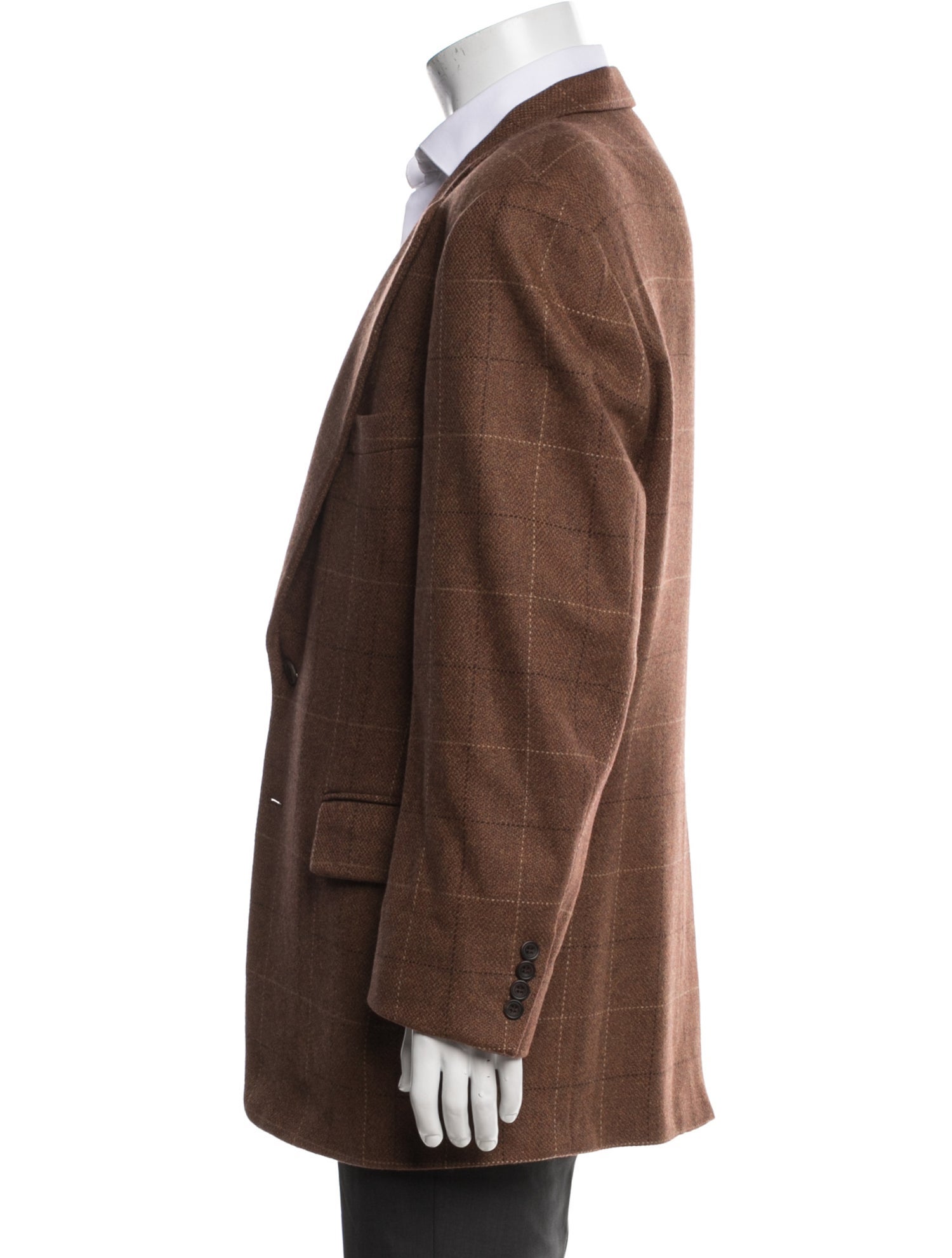 Paul Stuart Cashmere Plaid Print Blazer