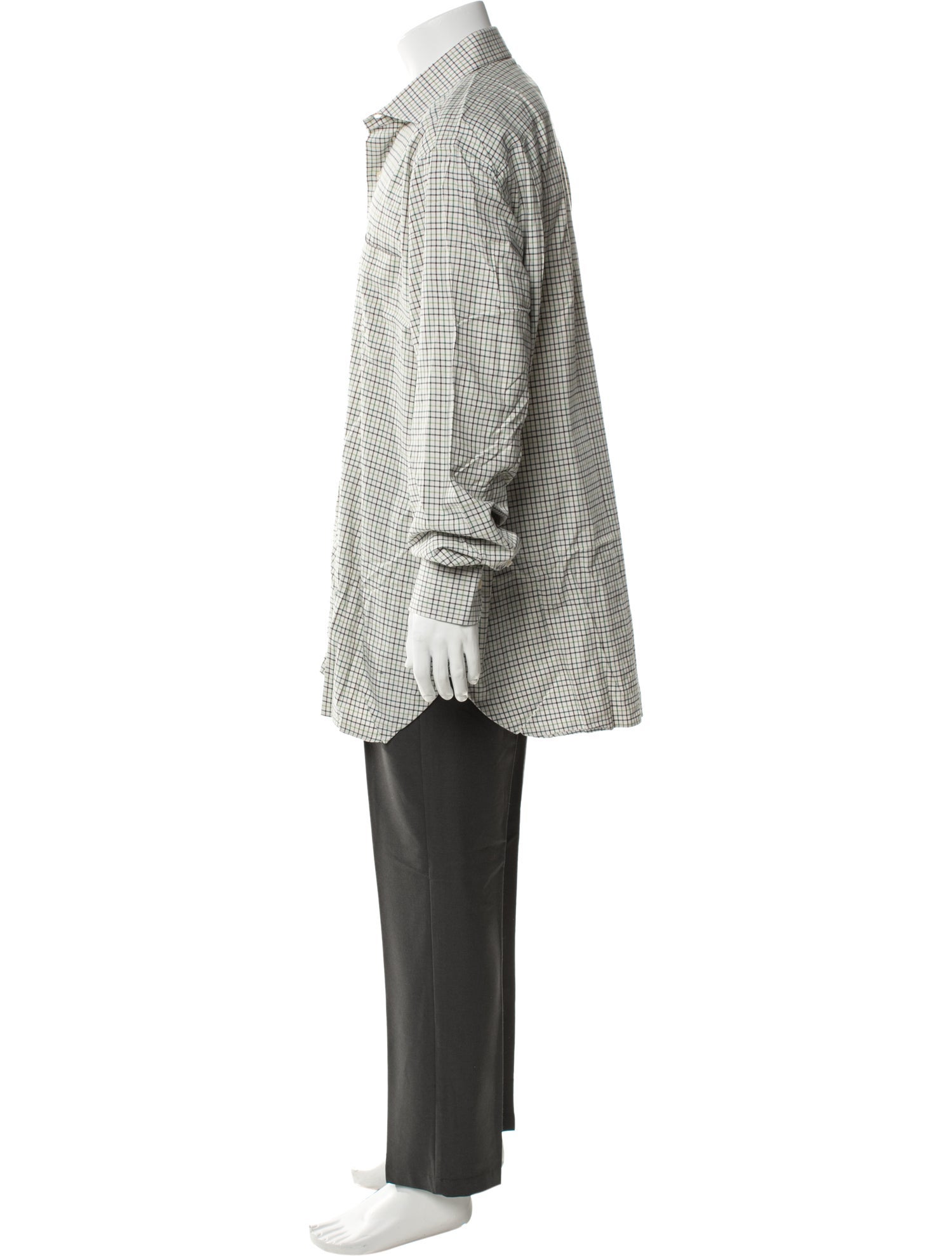 Paul Stuart Plaid Print Long Sleeve Dress Shirt