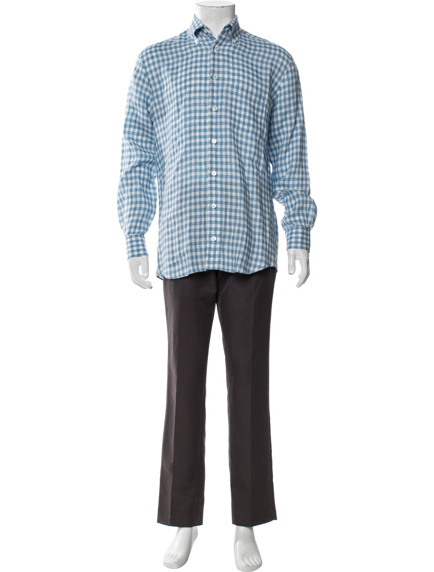 Paul Stuart Plaid Print Long Sleeve Shirt