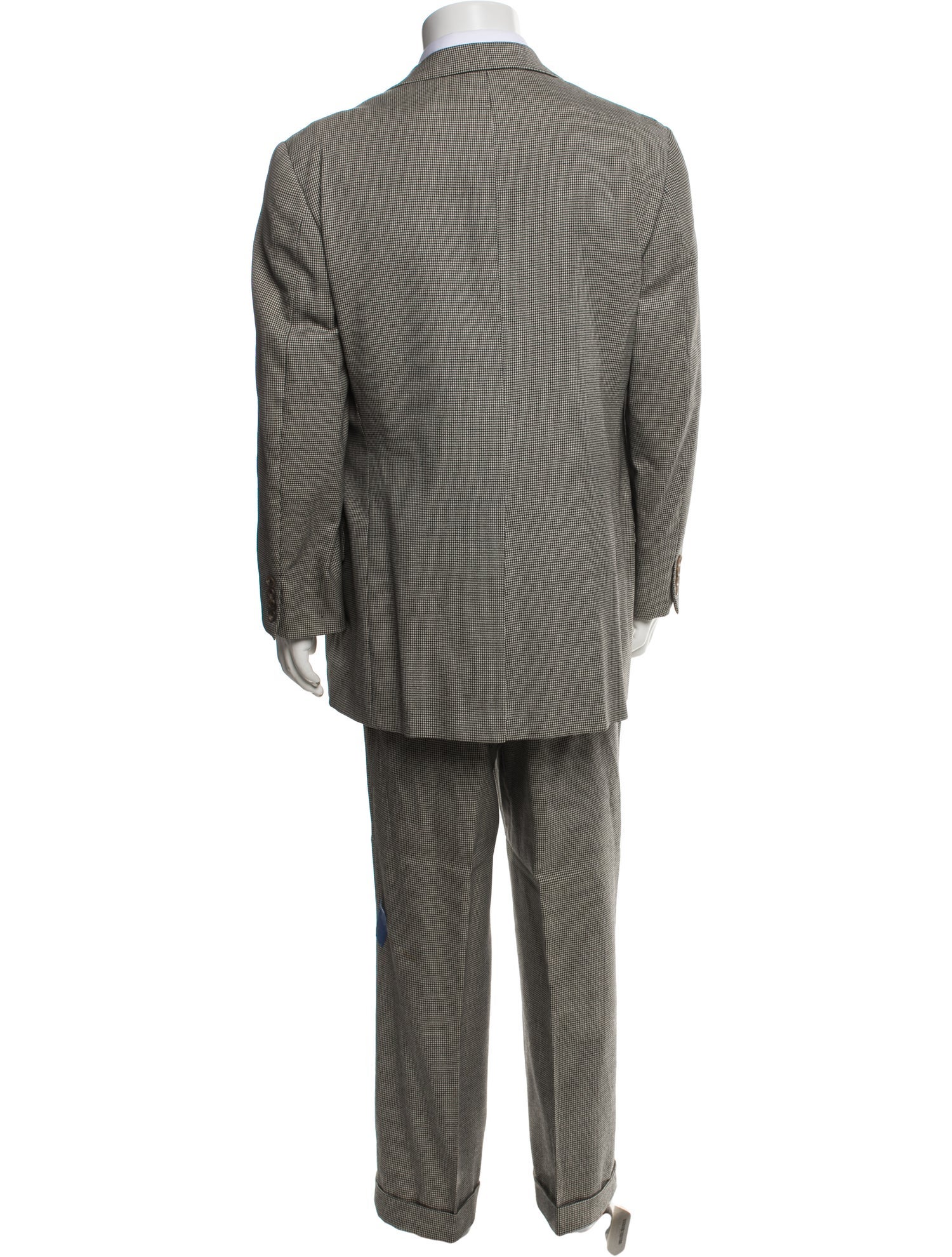 Paul Stuart Wool Houndstooth Print Two-Piece Suit