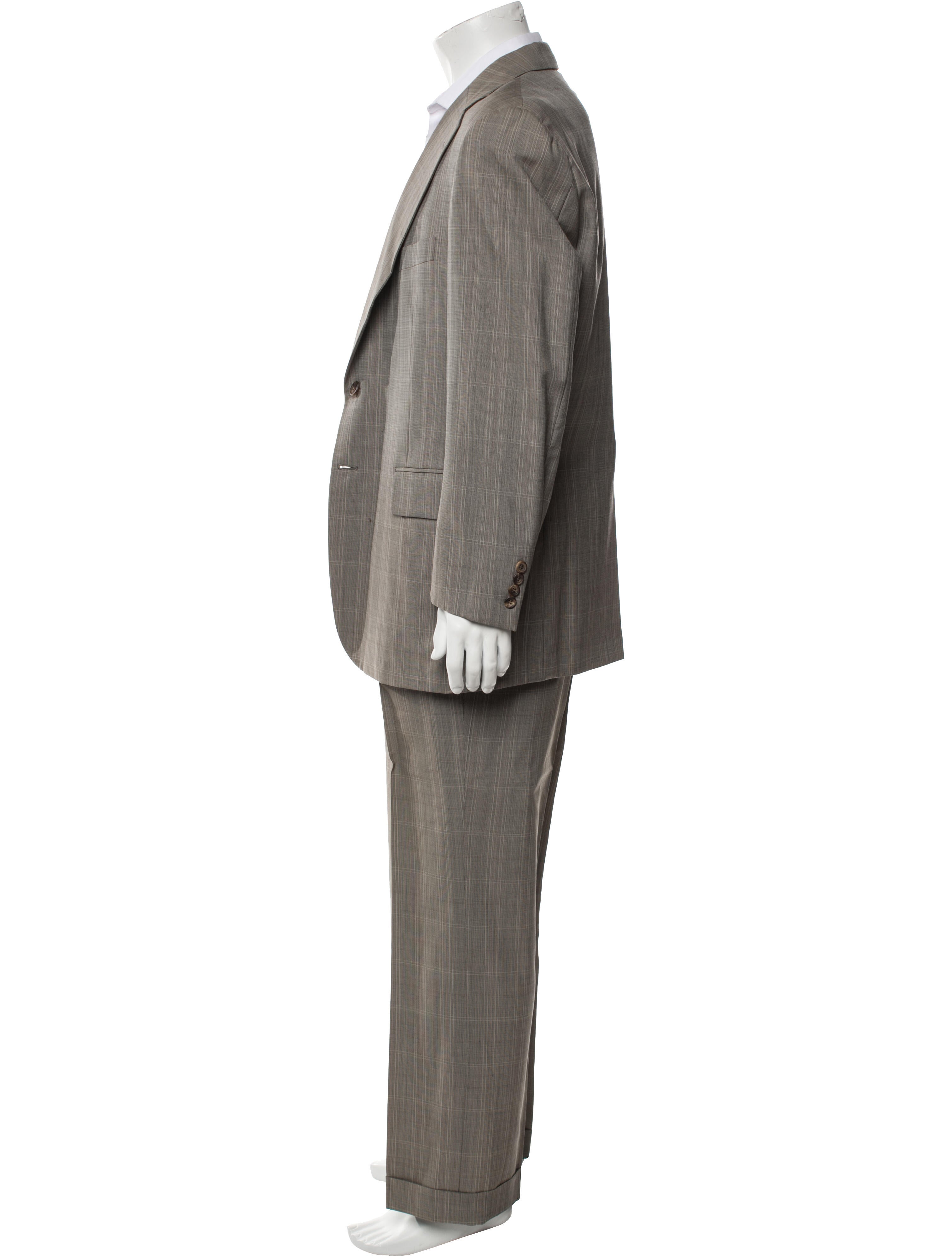 Paul Stuart Plaid Print Two-Piece Suit