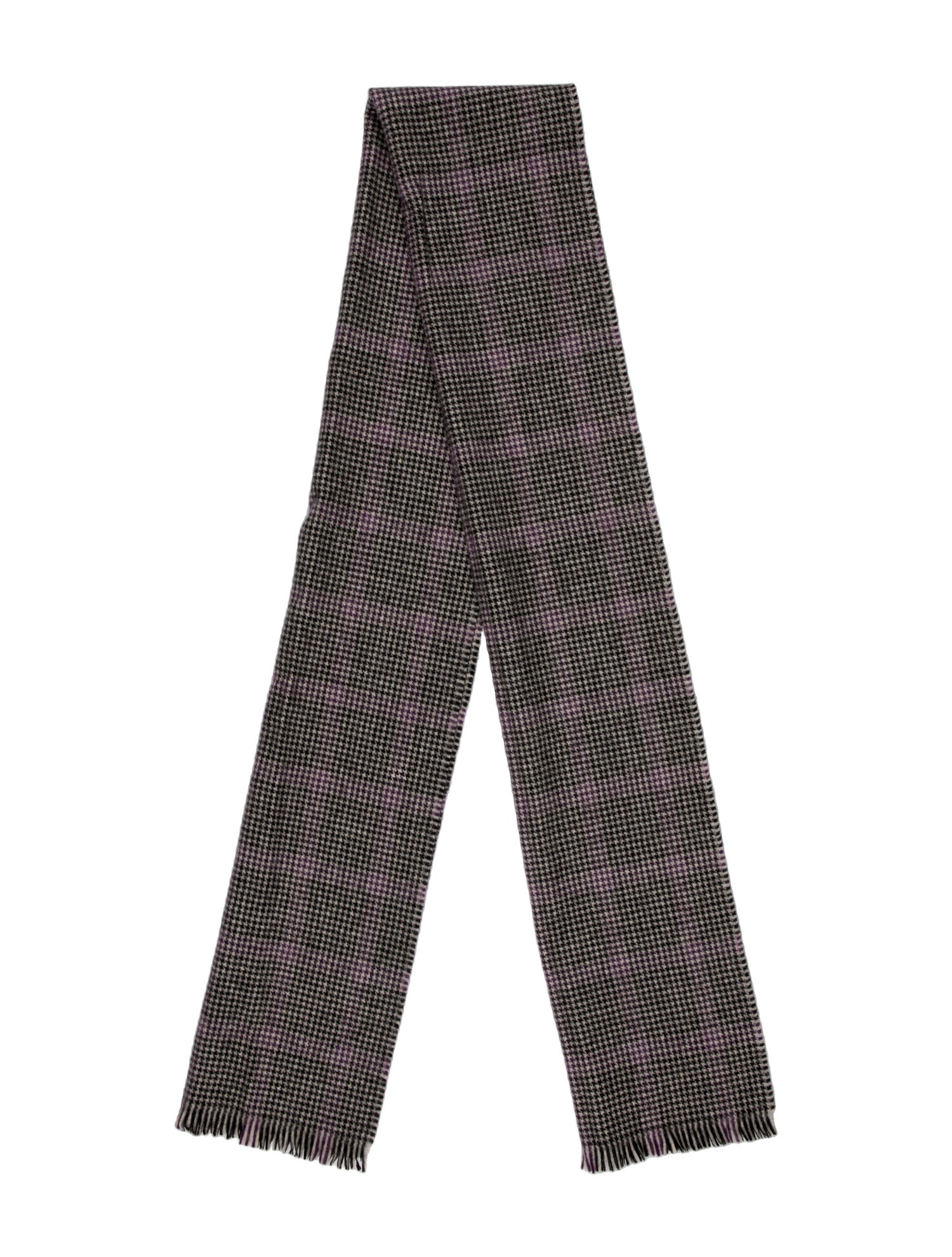 Paul Stuart Lambswool Houndstooth Print Scarf