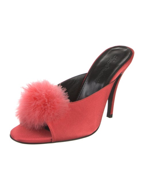 Agent Provocateur Satin Fur Trim Mules