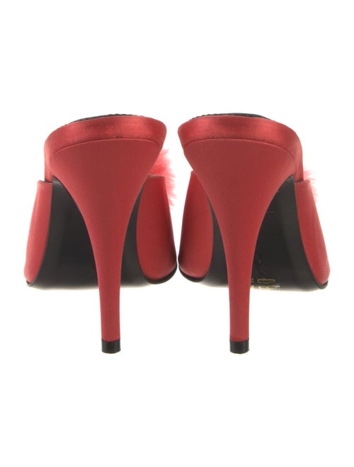 Agent Provocateur Satin Fur Trim Mules