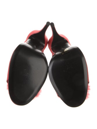 Agent Provocateur Satin Fur Trim Mules