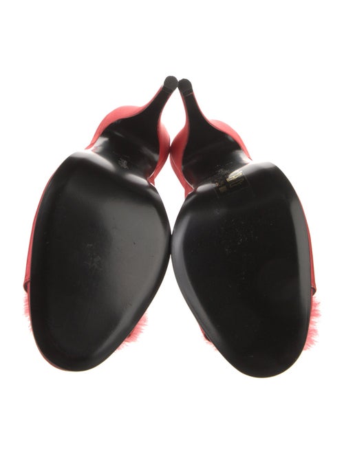 Agent Provocateur Satin Fur Trim Mules