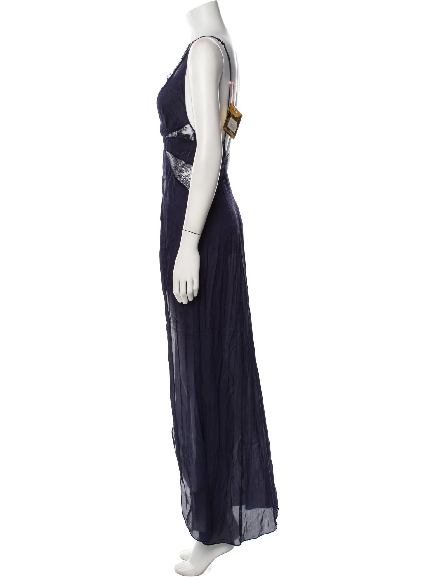 Agent Provocateur Silk Lace Trim Embellishment Nightgown w/ Tags