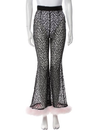 Agent Provocateur Lace Pattern Feather Trim Pajamas