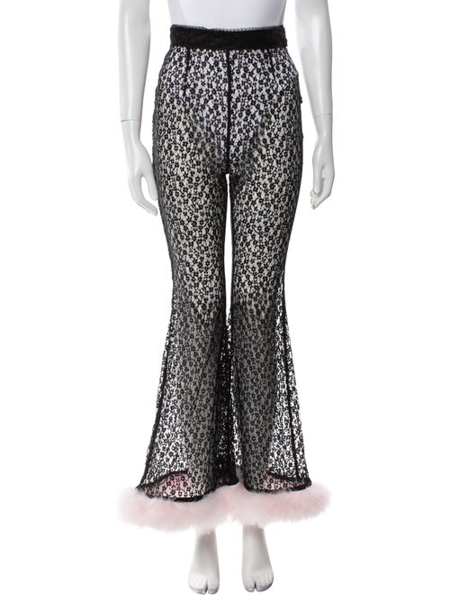 Agent Provocateur Lace Pattern Feather Trim Pajamas