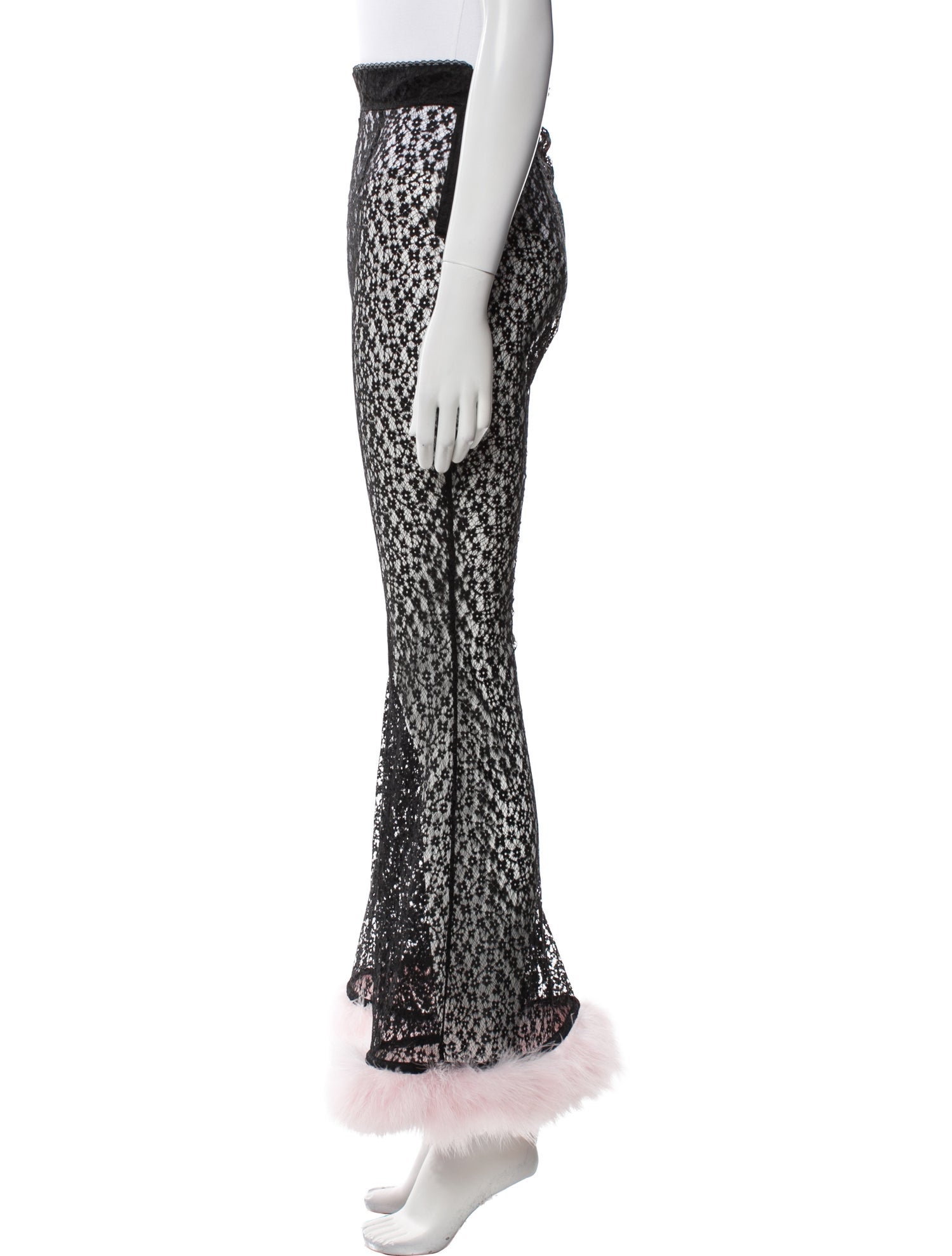 Agent Provocateur Lace Pattern Feather Trim Pajamas