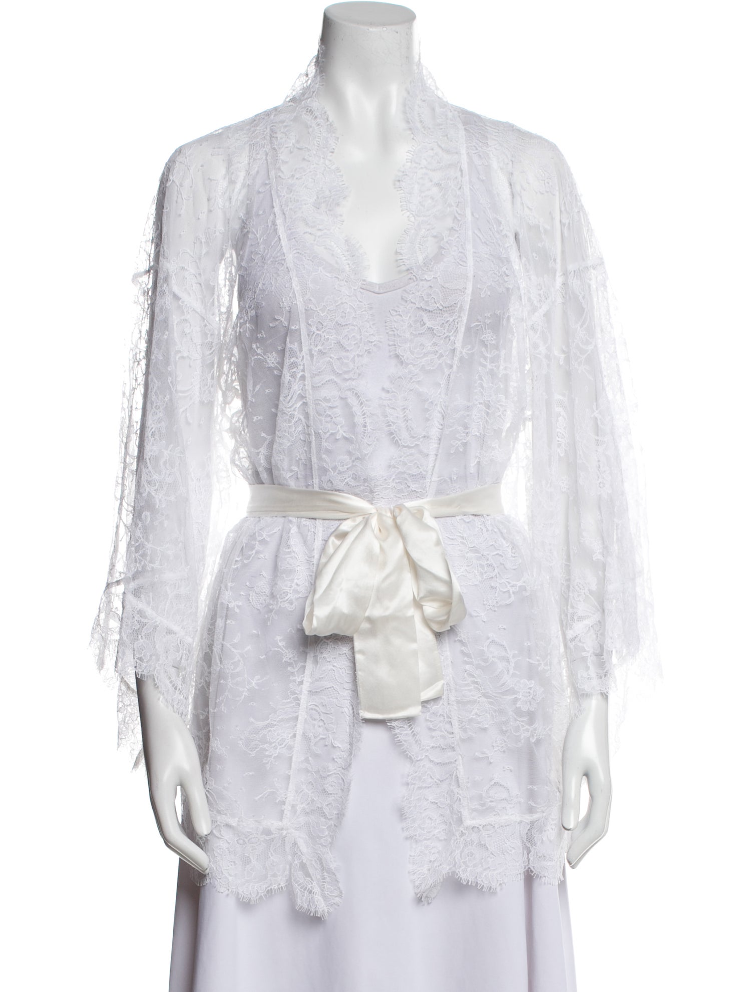 Agent Provocateur Lace Pattern Fringe Trim Accent Robe