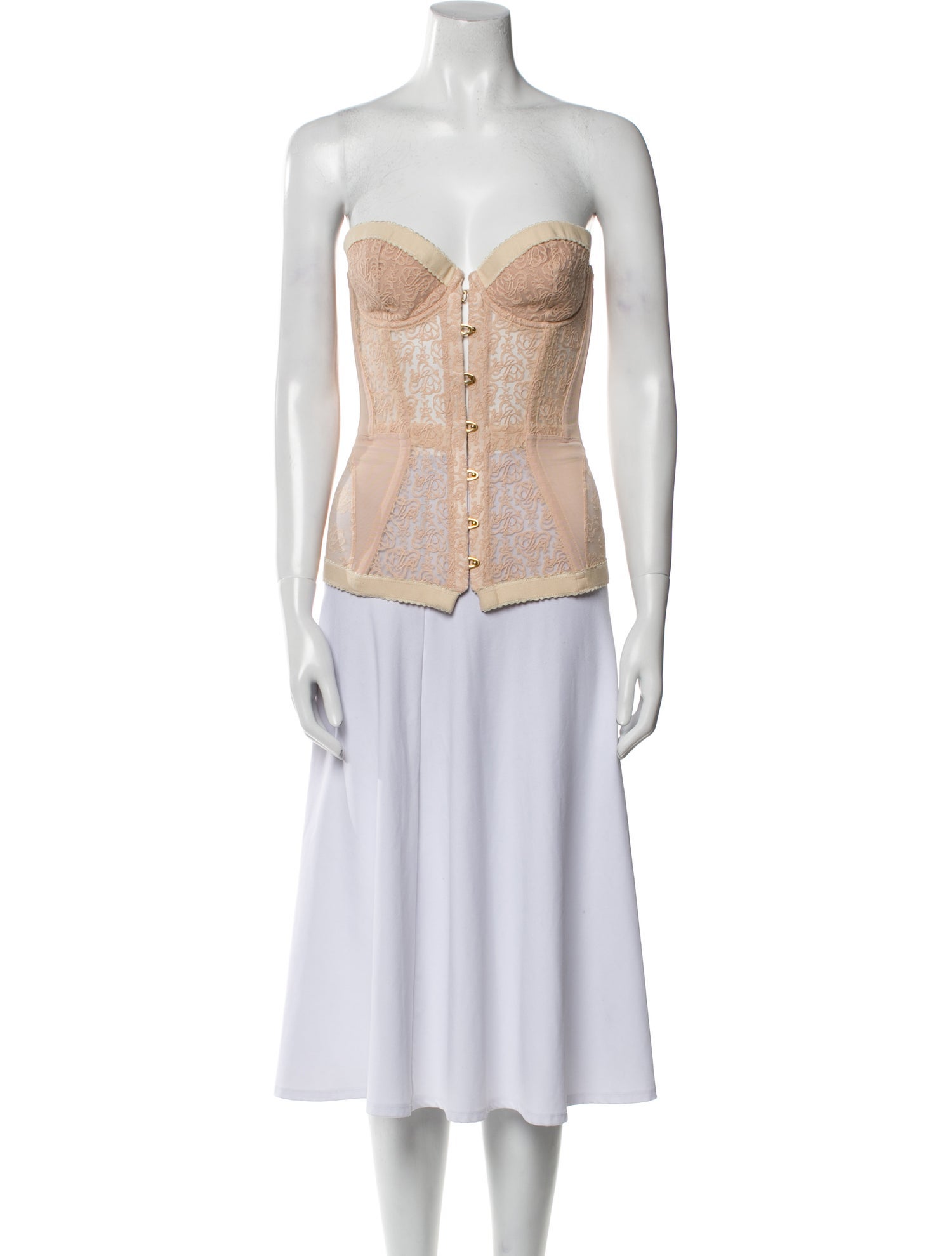 Agent Provocateur Lace Pattern Strapless Crop Top