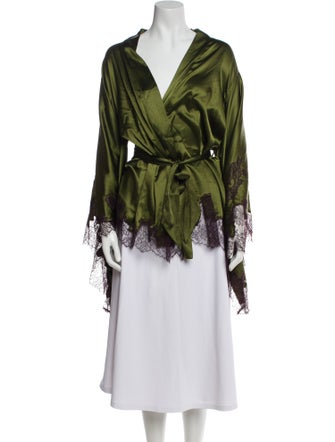 Agent Provocateur Silk Lace Trim Embellishment Robe