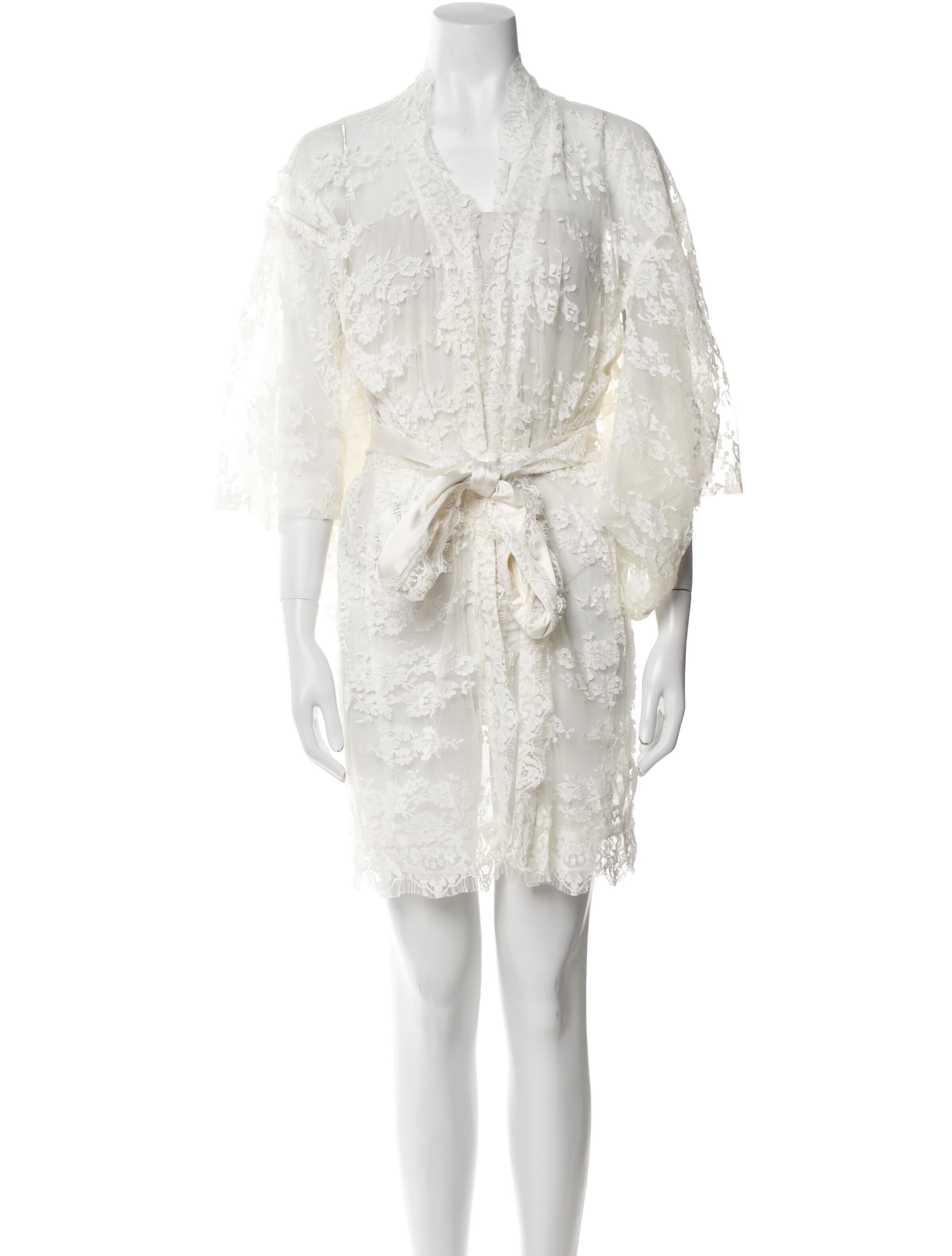 Agent Provocateur Lace Pattern Embroidered Accent Robe