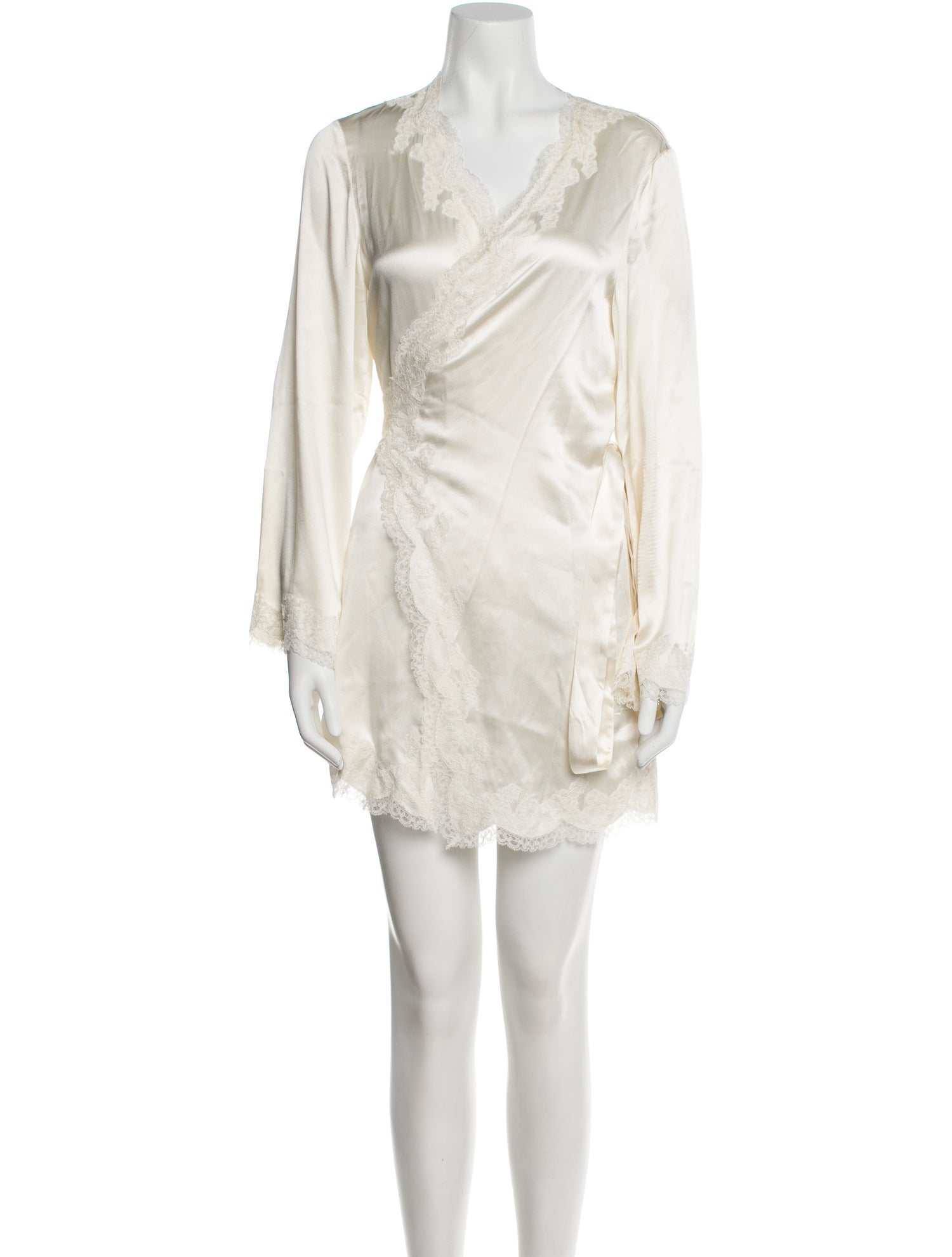 Agent Provocateur Silk Lace Trim Embellishment Robe