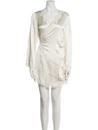 Agent Provocateur Silk Lace Trim Embellishment Robe