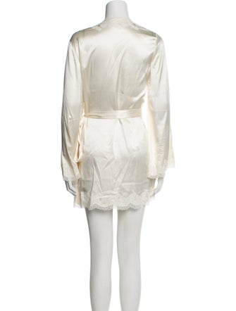 Agent Provocateur Silk Lace Trim Embellishment Robe