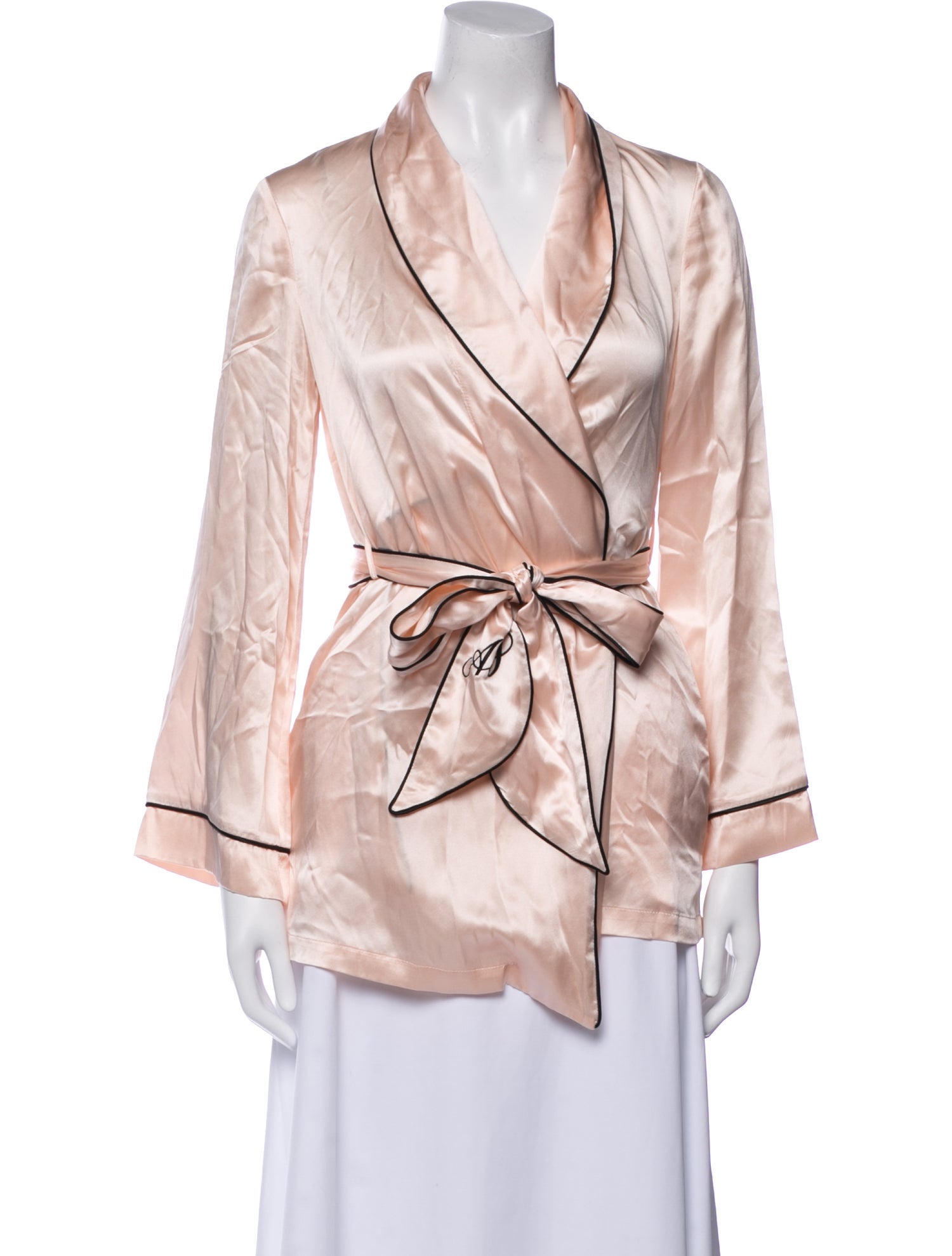 Agent Provocateur Silk Embroidered Accent Robe