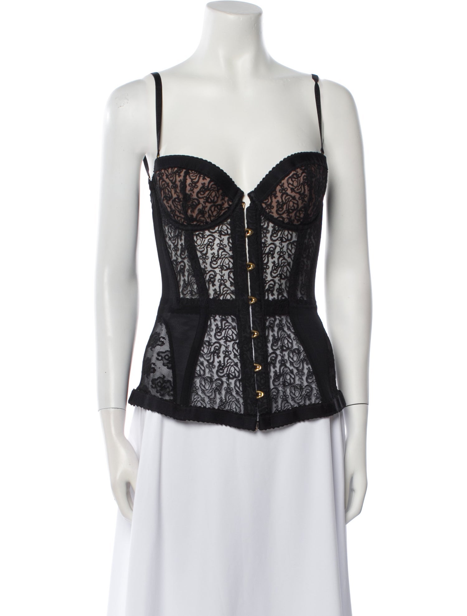 Agent Provocateur Lace Pattern Square Neckline Top
