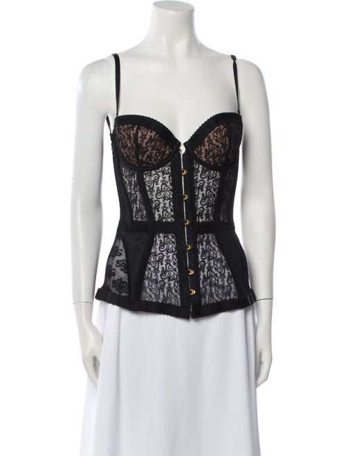 Agent Provocateur Lace Pattern Square Neckline Top