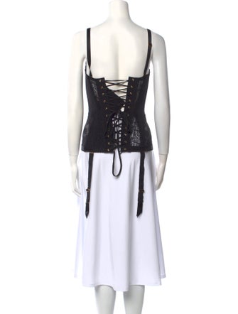 Agent Provocateur Lace Pattern Square Neckline Crop Top