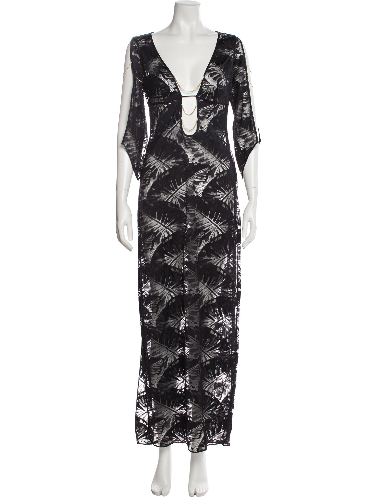 Agent Provocateur Lace Pattern Chain-Link Accents Robe w/ Tags