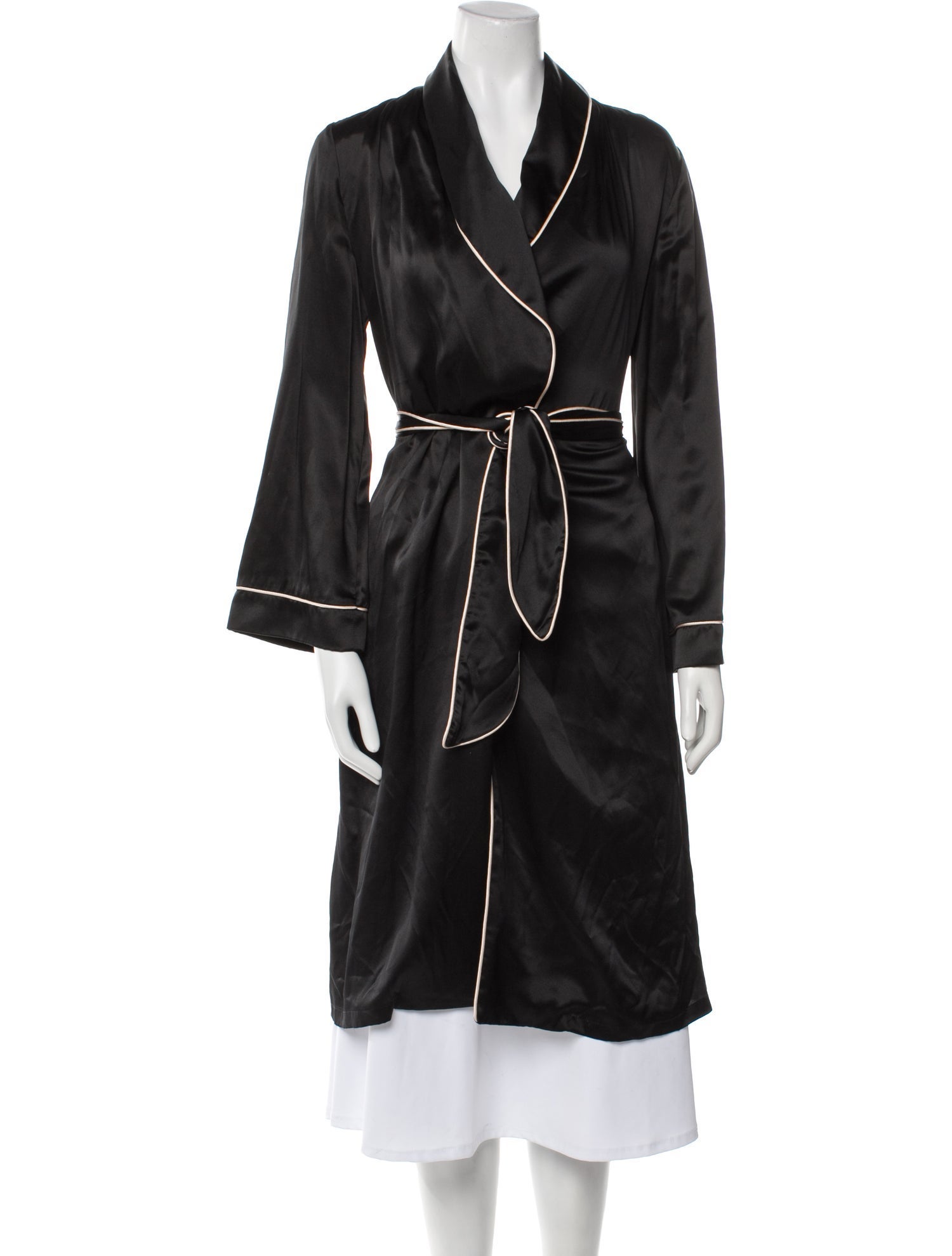 Agent Provocateur Silk Robe - Black Loungewear, Clothing - PVC24644 ...