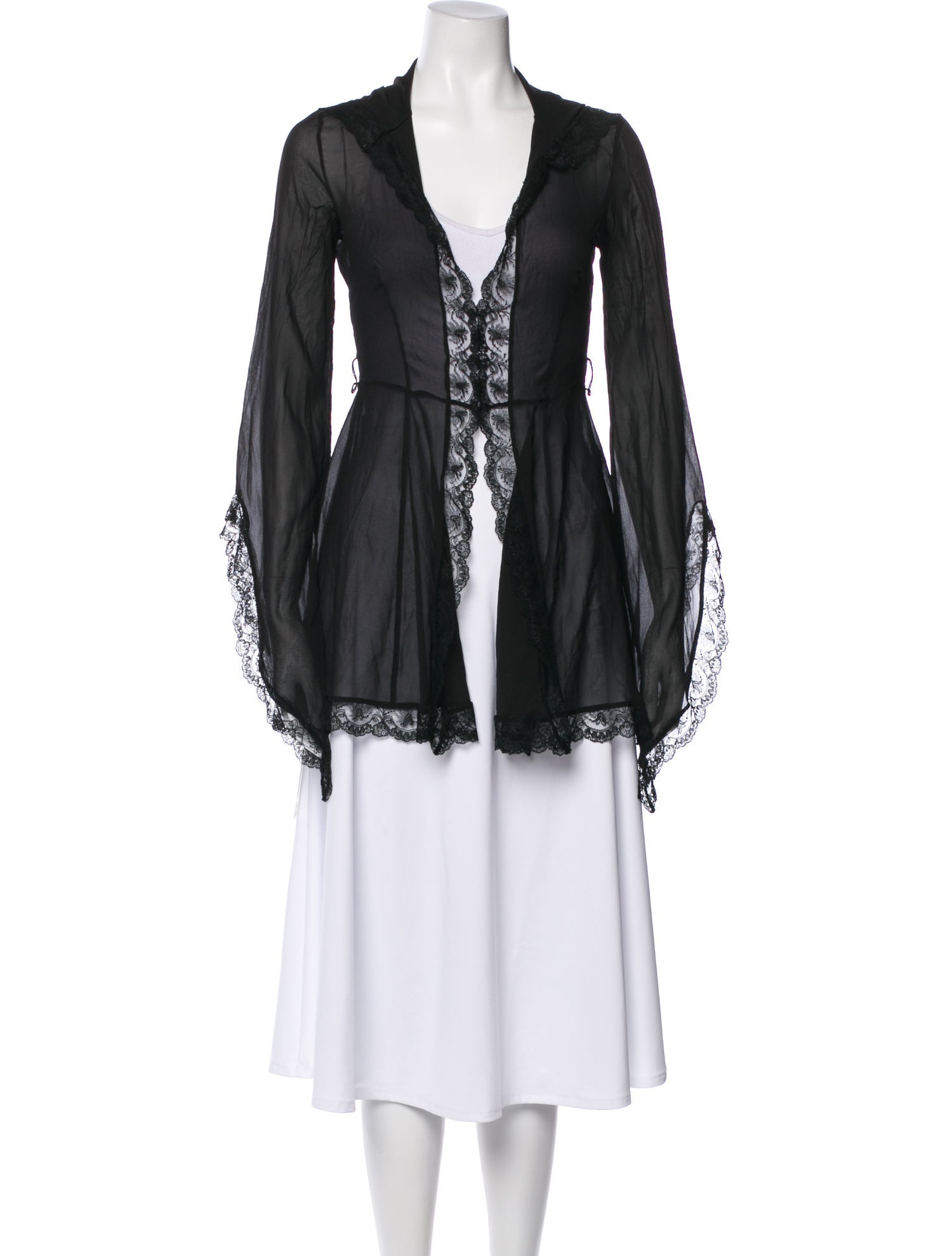 Agent Provocateur Silk Lace Trim Embellishment Robe