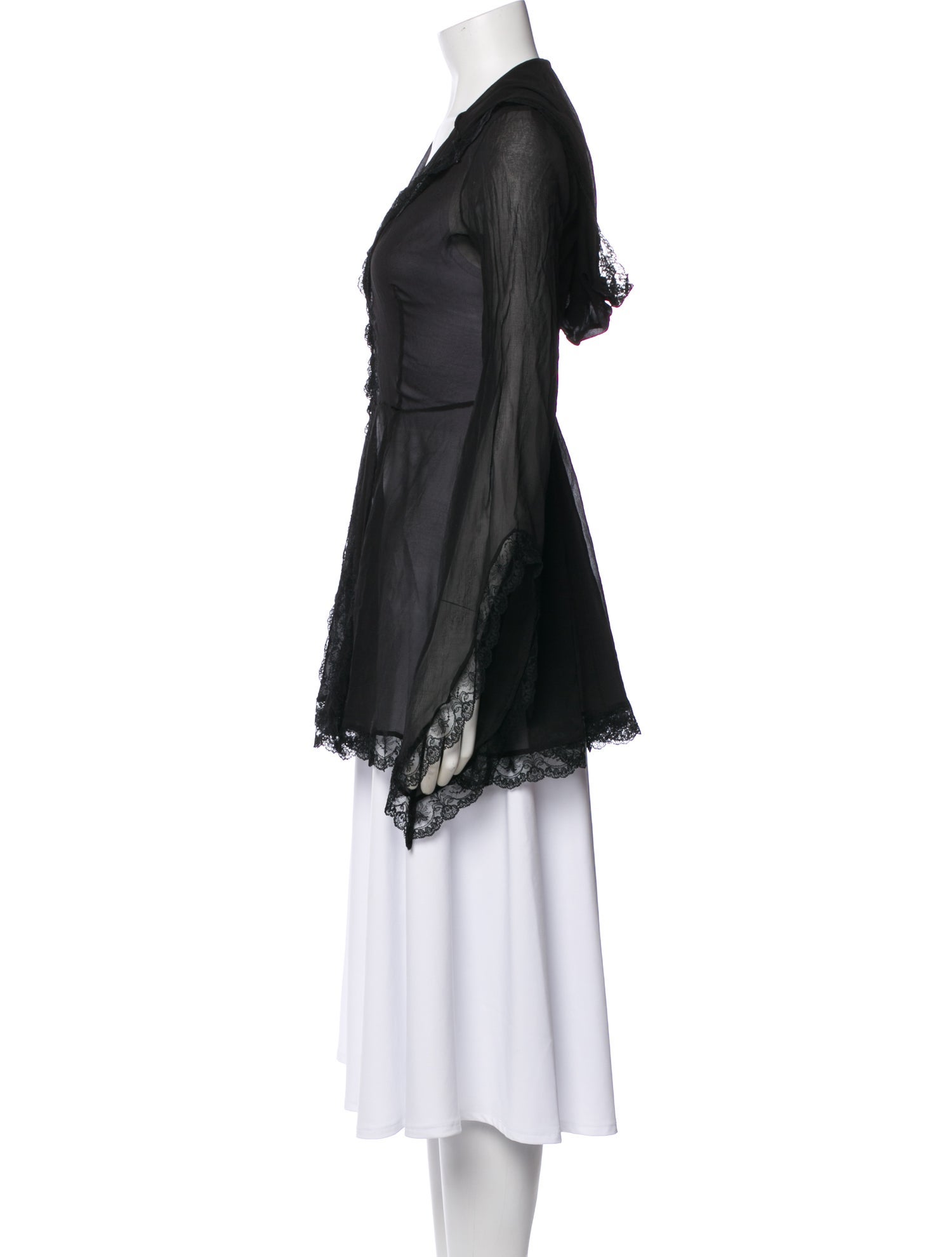 Agent Provocateur Silk Lace Trim Embellishment Robe