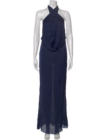 Pre-owned Agent Provocateur Silk Long Dress In Blue
