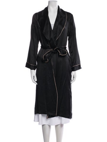 Pre-owned Agent Provocateur Silk Robe In Black