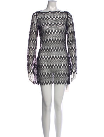 Pre-owned Agent Provocateur Patterned Bateau Neckline Sweater W/ Tags In White