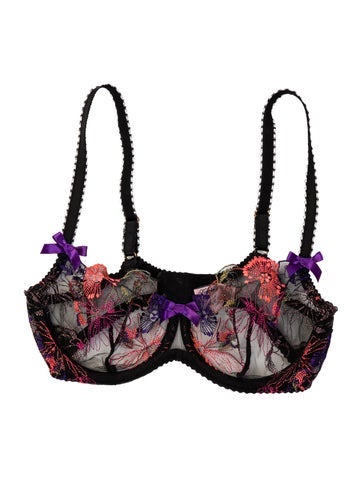 Pre-owned Agent Provocateur Nylon Floral Print Lounge Set In Black