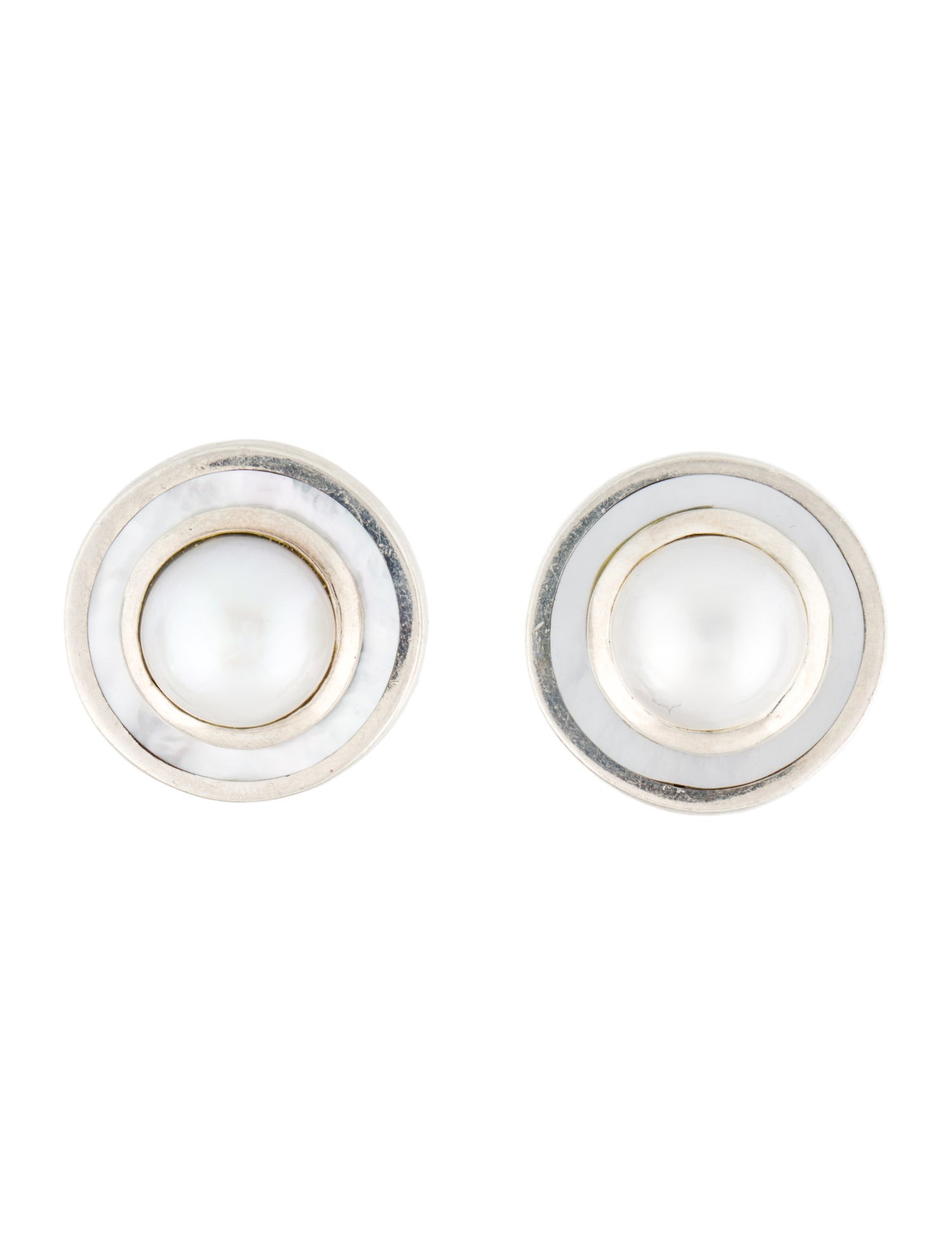 Patricia Von Musulin Mother Of Pearl & Pearl Clip-On Earrings
