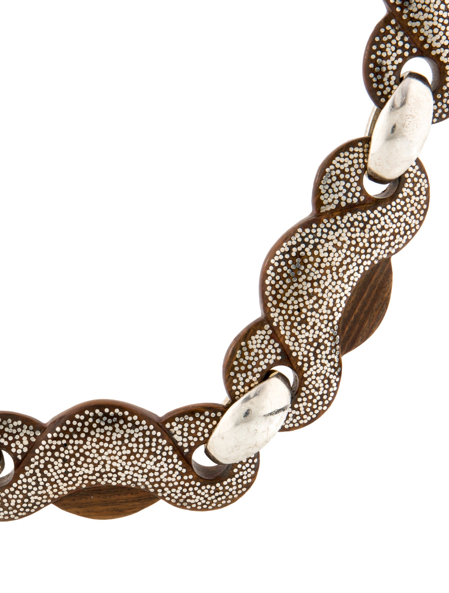 Patricia Von Musulin Vintage Carved Wood Dot Collar Necklace