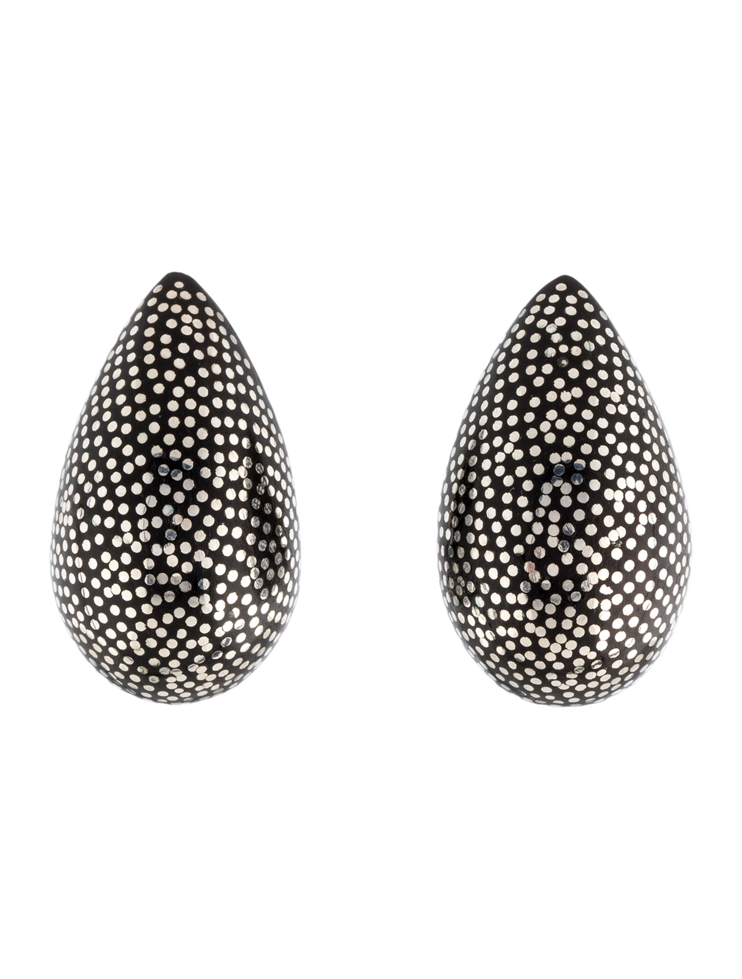 Patricia Von Musulin Wood Tear Drop Clip-On Earrings