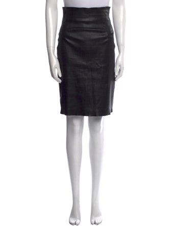 ThePerfext Leather Knee-Length Skirt