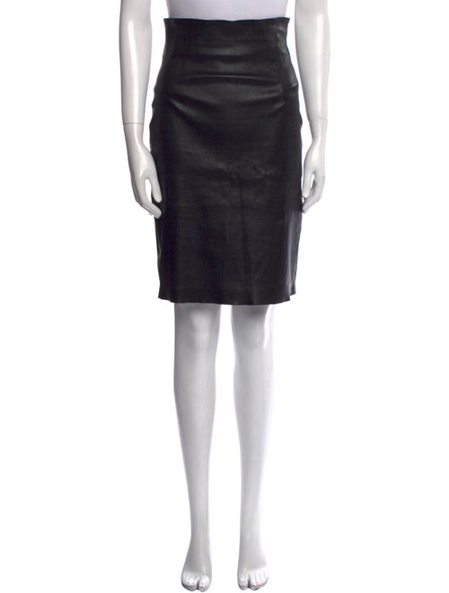 ThePerfext Leather Knee-Length Skirt