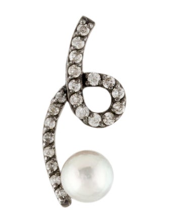 Phyne by Paige Novick 14K Pearl & Diamond Stud Earring