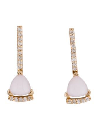 Phyne by Paige Novick 14K Pink Opal & Diamond Drop Earrings