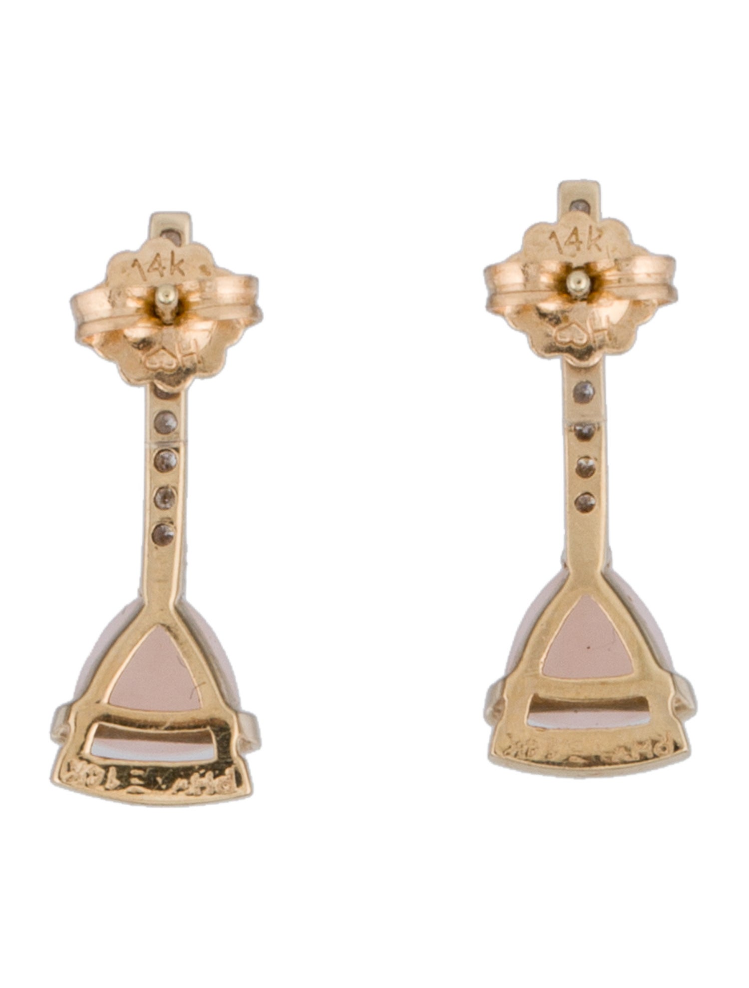 Phyne by Paige Novick 14K Pink Opal & Diamond Drop Earrings