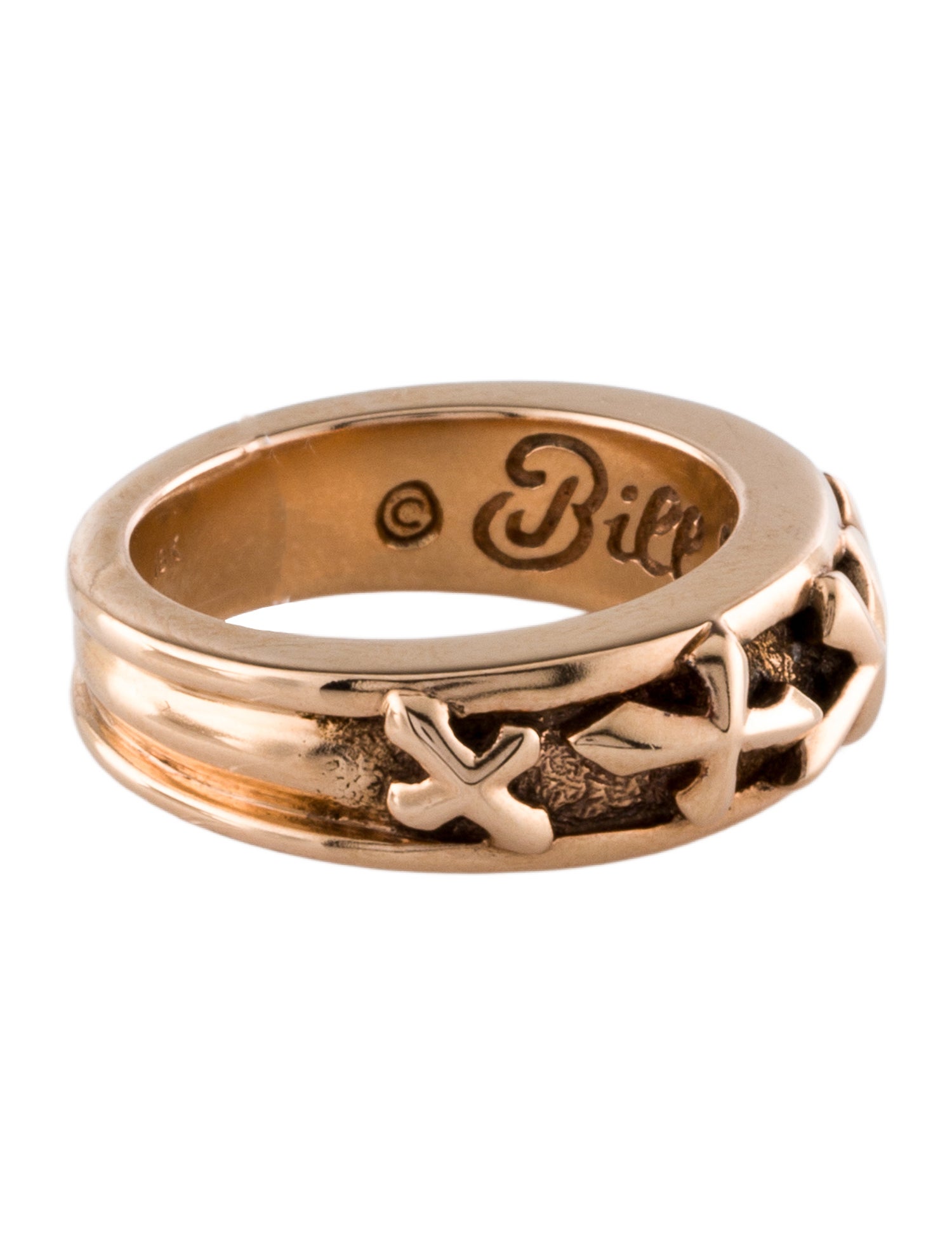 Bill Wall Leather 18K Lucky Cross Ring